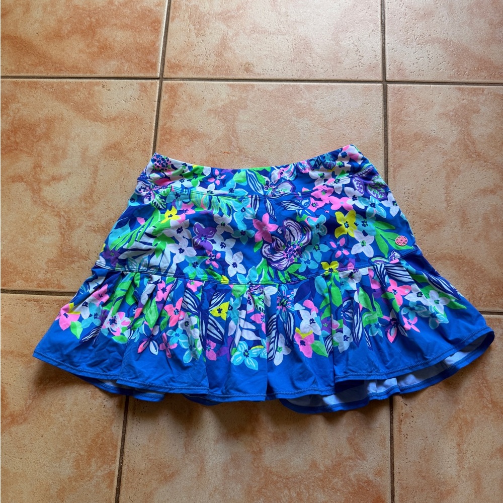Lilly Pulitzer Blue Floral Mini Skirt - Picture 2 of 4